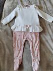 Ted Baker Baby Girl Quilted Mockable White pink Ruffle Bunny Romper Suit 12-18 M