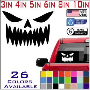 Calcomanía de vinilo cara de calabaza - Halloween sonrisa espeluznante miedo - pegatina troquelada (S25) - Imagen 1 de 8