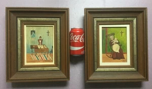 2 primitivi - dipinti popolari dell'artista francese canadese J. Mussely realizzati nel 1977. - Foto 1 di 12