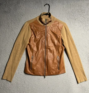 Lauren Ralph Lauren Bomberjacke Damen S hellbraun Lammleder mit durchgehendem Reißverschluss Polo Golf - Bild 1 von 18