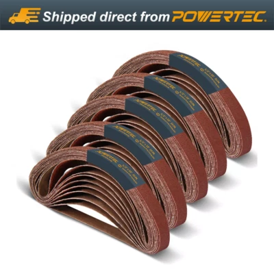 50PK-1/2 x 18" Abrasive Sanding Belt 10 each of 40/80/120/180/240 Grits 40182-1 - Image 1 of 4