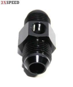 (one) Black 8AN to Male AN8 Straight Fitting Adapter+1/8NPT Pressure/Temp Port - Bild 1 von 6