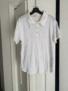 Camisa polo para hombre Ya Bergdorf Goodman de algodón crema pequeña - Imagen 1 de 4
