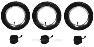 3 x PUNCTURE PROTECTED Off Road Pram Tyres & Tubes Set 12-1/2" x 2-1/4" - Picture 1 of 11
