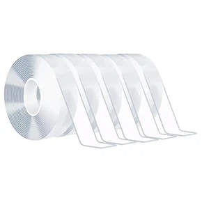 5 packs - 16ft Reusable Heavy Duty Double-Sided Transparent Nano Tape, NEW - Picture 1 of 6