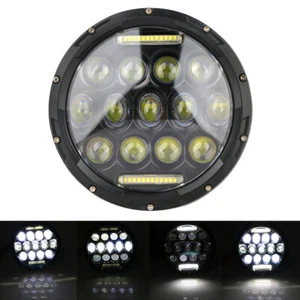 Faro LED redondo de 7 pulgadas 75 W bombilla de haz alto/lo DRL para Jeep Wrangler JK TJ negro - Imagen 1 de 10