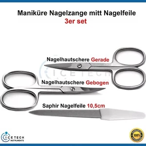 "3er Set Nagelschere, Nagelknipser, Nagelzange & Nagelfeile(Nagel Set X-3) " - Photo 1/5