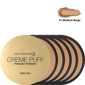 MAX FACTOR Creme Puff Radiant Skin Pressed Powder - 41 Medium Beige *PACK OF 5* - Picture 1 of 5