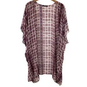 Brandy Melville Kimono Mujer Talla Única Geométrico Floral Gasa Frente Abierto Boho - Imagen 1 de 6
