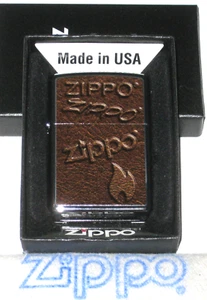 ZIPPO ZUVOR GESAMMELT nicht benutzt FONTS Feuerzeug KUNSTLEDER PAT Flamme - Bild 1 von 7