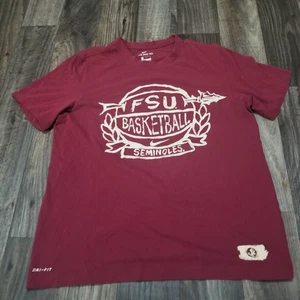 Florida State Seminoles Basketball Nike T Shirt Large FSU Logo Dri Fit - Picture 1 of 12
