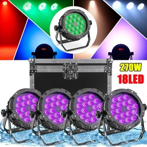 4X IP65 Impermeabile LED Par Light 18x15W RGBWA+UV Luci Palco Esterno DJ Party - Foto 1 di 15