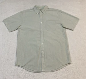 L.L.BEAN Hemd Herren Medium Seersucker Knopfleiste Kurzarm Grün - Bild 1 von 6