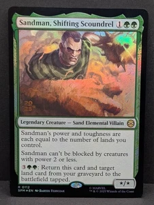 Sandman, Shifting Scoundrel Prerelease FOIL Marvel's Spider-Man Magic The Gathering Magic casi nuevo - Imagen 1 de 2