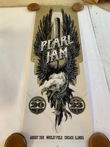 Pearl Jam Poster Wrigley Aug 20 & 22, 2016 Art by Ken Taylor CREASE. - Picture 1 of 7