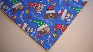 Dog Bandana/Scarf cotton Tie/Slide On Christmas, Blue, Dogs, Hats, xS, S, M, L