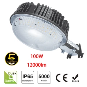 100W 12000LM LED Yard Gaeden Light Dusk to Dawn Photocell Outdoor Security Area - Picture 1 of 11