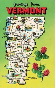 Mappa Vermont PC Vintage - Foto 1 di 2
