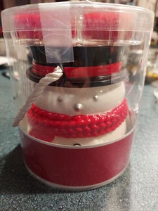 Yankee Candle 2017 Snowman Luminary Tealight Holder Red Sparkling Cinnamon  - Picture 1 of 3