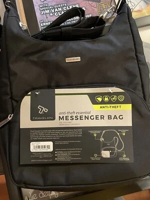 Travelon Bolso Mensajero Esencial Antirrobo Negro NUEVO Con Etiquetas Foto 1 de 4