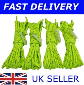 🔥X4 REFLECTIVE FLUORESCENT GREEN 3M Guy Line Tent Camping Awning Gazebo Rope - Picture 1 of 3