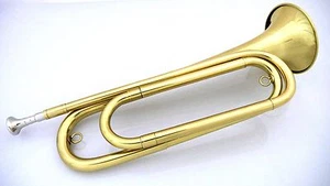 U.S. Regulation Bugle(tm) - Brass Lacquer with Mouthpiece, Bag, and Book - Picture 1 of 7