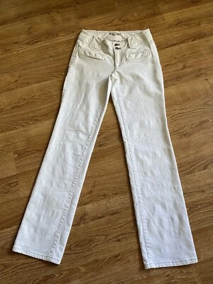 ¡NANETTE LEPORE VINTAGE! Jeans retro años 70 marfil tiro bajo pierna recta talla 2 Foto 1 de 4