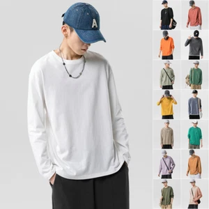 Neu Herren einfarbiges T-Shirt reine Baumwolle Oberteil innerhalb einer Studentenleggings - Bild 1 von 17