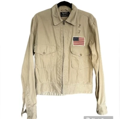 Vintage Ralph Lauren Double RL Men's Khaki Canvas Military Field Jacket - Size S - Image 1 of 4