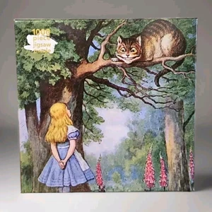 NEW Alice and the Cheshire Cat John Tenniel 1000 Piece Jigsaw Puzzle Flame Tree - Picture 1 of 9