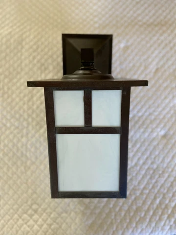 Craftsman Mission Style Sconce Glass Exterior Light Wall Mount Used Cover