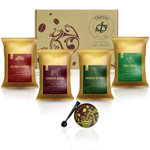 Paquete de 4 paquetes de café - crema irlandesa, jamaicana me loca, colombiana y Sumatra - Imagen 1 de 6