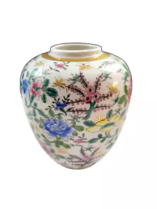 Heygill Imports Keramik Ingwerglas Vase handbemalt floral gold vergoldet Japan - Bild 1 von 13