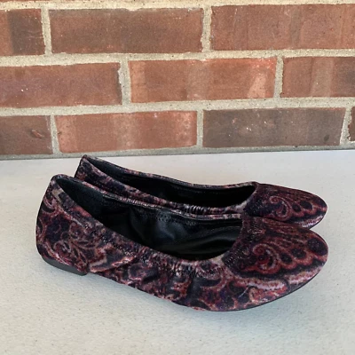 Lucky Brand Emmie Paisley Purple Multi Velvet Ballet Flats Women's size US 6 M - Image 1 of 4