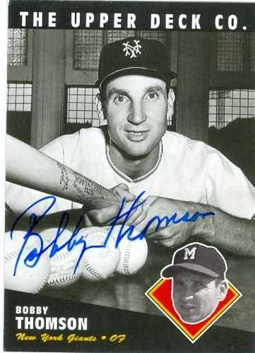 Bobby Thomson autographed baseball card (Giants Braves) 1994 Upper Deck #51 BAT - Image 1 of 1