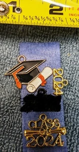 Charms for GRADUATION SCHOOL TASSEL 2024 or Cap with Diploma - Picture 1 of 4