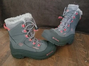 COLUMBIA Insulated Waterproof Kids 200 Grams Winter Boots Gray - Size 4Y - Picture 1 of 7