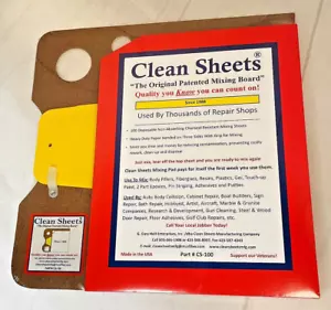 100 papeles desechables y placa de mezcla Clean Sheet's parte # CS100 hecho en EE. UU. 1430B2 - Imagen 1 de 9