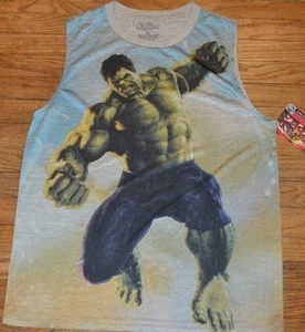 Marvel Comics Avengers Hulk Muscle Tank Sleeveless Tee Tank Officially Licensed - Picture 1 of 2