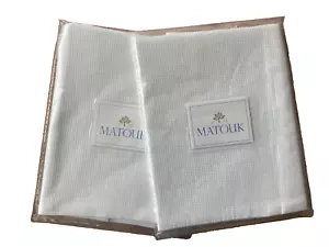 Matouk~Giorgio~M134~2 Boudoir Shams~12" x 16"~fabric Italy~Knife Edge~WHITE~NWT - Picture 1 of 4