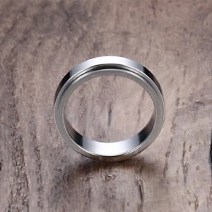 Sz 7/8/9/10/11 Silver Stainless Steel Spinner Band 6mm Men/Women 's Wedding Ring - Picture 1 of 7