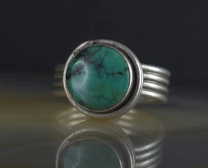 Anillo plata 925 turquesa verde negro 17,7 mm - llamativo y atractivo silver - Imagen 1 de 11