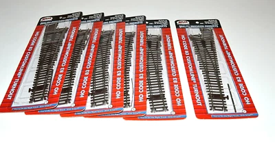 Atlas HO Nickle Siver Rail 5-Turn Right and 1-Turn Left B-New Train Tracks Code - Image 1 of 4