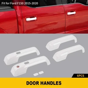 Kit de embellecedores de cubierta de manija de puerta extendida blanca para Ford F150 2015-2020 con 1 cerradura inteligente - Imagen 1 de 24