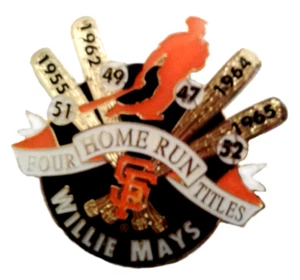 Willie Mays Pin NY-SF Giants Pin RARE Home Run Titles Commemorative Pin - Bild 1 von 3