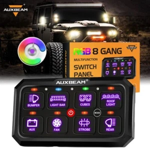 AUXBEAM RGB 8 Gang Switch Panel Momentary Circuit Control Relay System For Jeep - Bild 1 von 12