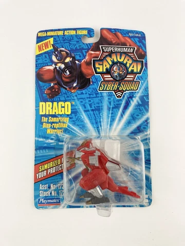 Vintage 1994 Playmates SUPERHUMAN SAMURAI SYBER-SQUAD 'Drago' Mini Action Figure Cover