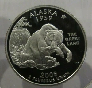 2008-S Alaska State Proof 90% Silver Quarter - AK - Picture 1 of 2