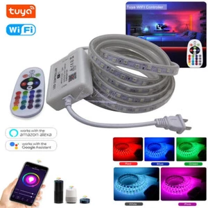 110V 220V 5050 RGB LED light strip Tuya WiFi App control Flexible Led Lights set - Picture 1 of 12
