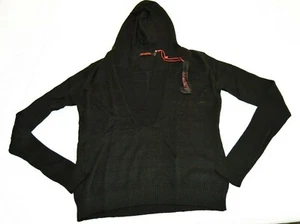 Suéter para mujer Demonia tejido manga larga cuello en V con capucha negro talla M nuevo con etiquetas - Imagen 1 de 7